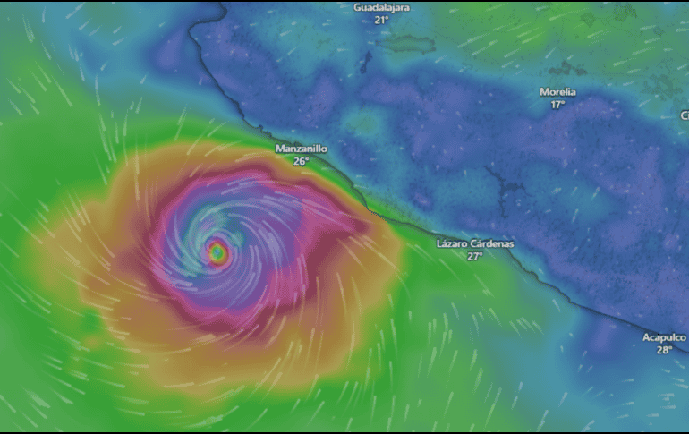 De acuerdo con la Secretaría de Marina (Semar), dicho fenómeno meteorológico se encuentra aproximadamente a 229 kilómetros al sur de Manzanillo, Colima. WINDY