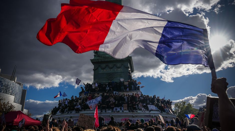 Las recientes protestas en Francia comenzaron como una protesta estudiantil. AP / A. Morissard