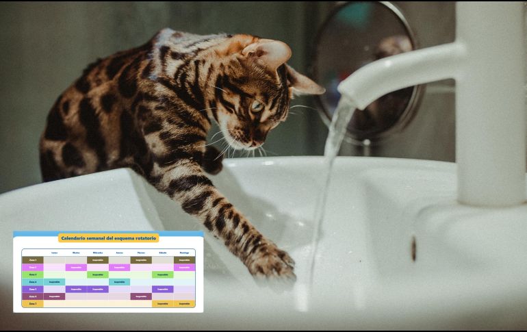 De acuerdo con el calendario oficial del esquema rotatorio del SIAPA, las zonas 2 y 4 son las que están contempladas para este jueves. ESPECIAL / CANVA y SIAPA