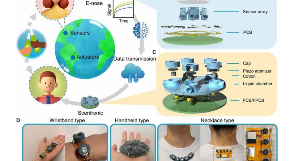 El dispositivo Scentronic está pensado también para personas con alteraciones o pérdida del olfato por infecciones virales, traumatismos craneoencefálicos o enfermedades neurodegenerativas. Imagen cedida del dispositivo. EFE