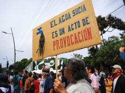 Los manifestantes denunciaron que no tienen agua 