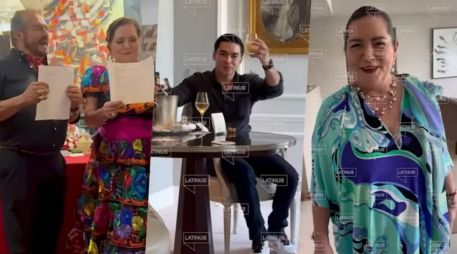 En los videos aparecen el contratista José Alfredo Hernández Casillas, Guadalupe Taddei y su hijo Jorge Francisco Piñeda. CAPTURA DE VIDEO