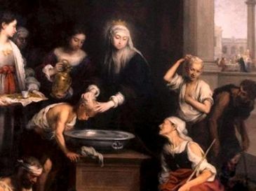 "Amarás al Señor, tu Dios, con todo tu corazón, con toda tu alma y con toda tu mente... Amarás a tu prójimo como a ti mismo". WIKIPEDIA/"Santa Isabel de Hungría curando a los tiñosos", de Bartolomé Esteban Murillo