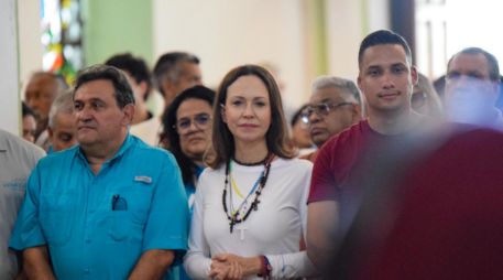 el presidente de Estados Unidos, Donald Trump, fue preguntado por periodistas sobre el regreso de la opositora al país caribeño. EFE / J. Miguel Alarcón