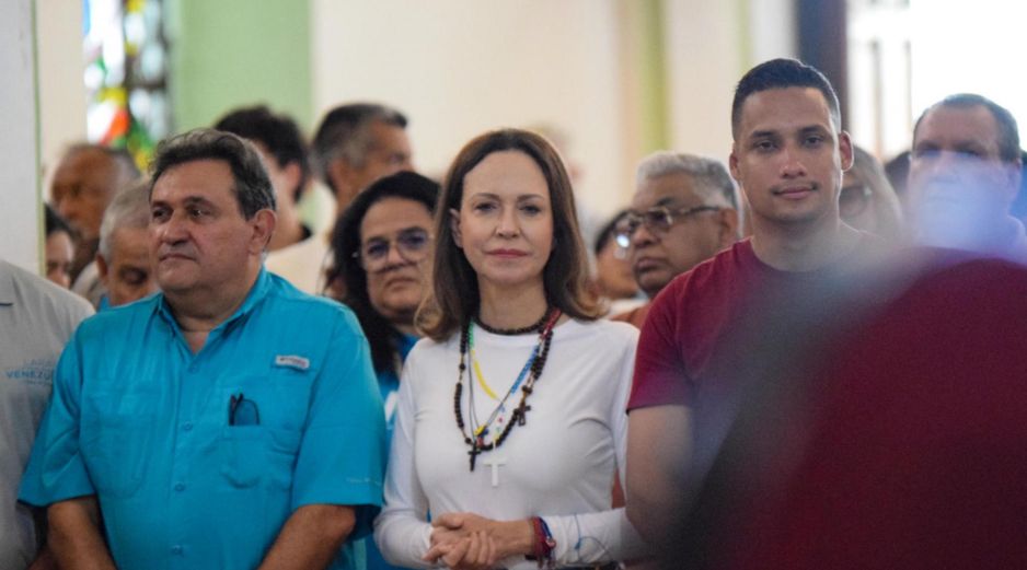 el presidente de Estados Unidos, Donald Trump, fue preguntado por periodistas sobre el regreso de la opositora al país caribeño. EFE / J. Miguel Alarcón