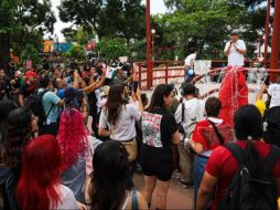 La movilización optó por permanecer en el parque, bajo la premisa de recuperar este espacio tras las obras de rehabilitación del Gobierno de Guadalajara previas al Mundial. EL INFORMADOR/ J. Acosta