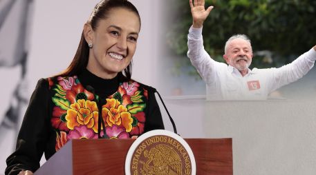 Claudia Sheinbaum destacó la reelección de Luiz Inácio Lula da Silva y felicitó al pueblo brasileño por el resultado electoral. EFE / J. Méndez y EFE / S. Moreira