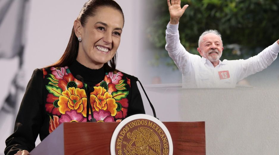Claudia Sheinbaum destacó la reelección de Luiz Inácio Lula da Silva y felicitó al pueblo brasileño por el resultado electoral. EFE / J. Méndez y EFE / S. Moreira