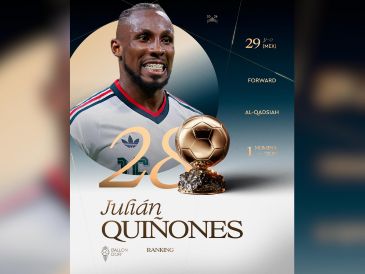 El mexicano Julián Quiñones hizo historia al ubicarse formalmente en el puesto 28 de la votación del Balón de Oro 2026. X / @ballondor