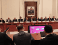 Mientras las movilizaciones se realizan, empresas del sector se encuentran reunidas en la Secretaría de Gobernación. X / @rosaicela_