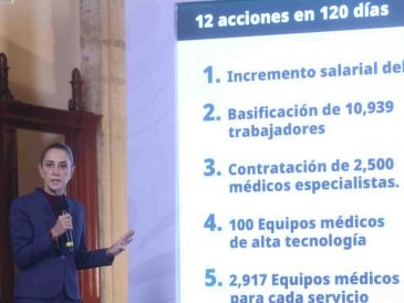 Sheinbaum y el director general del IMSS presentaron un plan emergente compuesto por 12 acciones que se ejecutará en un plazo de 120 días. SUN / L. Camacho