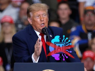 El presidente estadounidense Donald Trump habla durante un mitin de campaña en el McMorran Place Arena en Port Huron. AP / ARCHIVO