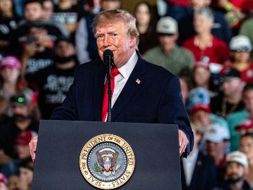 Durante su discurso, Trump agradeció al Gobierno de Venezuela la firma de un jugoso acuerdo petrolero. EFE/L. Brett