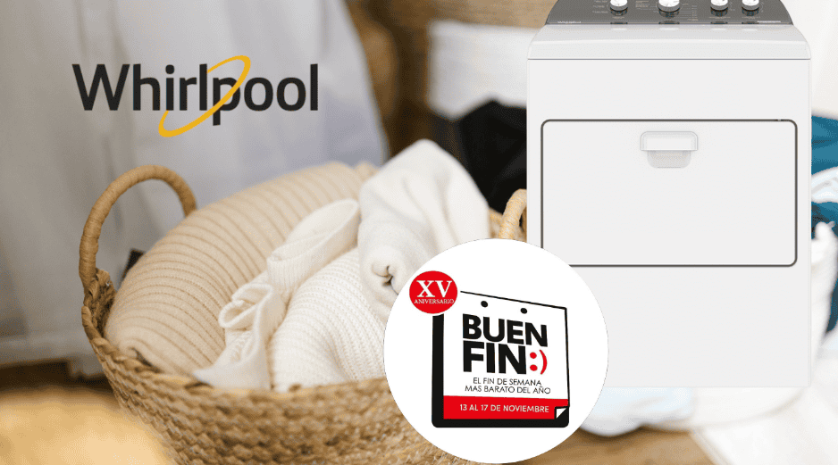 La tienda de Whirlpool anuncia descuentos de hasta 40% en su categoría de productos para el hogar este Buen Fin 2026. CANVA/ WHIRLPOOL