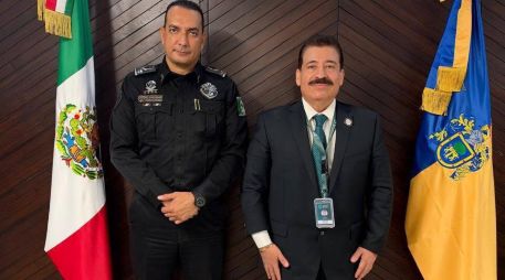 Jesús Salazar Zazueta, director del Observatorio de Seguridad Ciudadana PRO México, y Juan Pablo Hernández González, secretario de Seguridad del Estado de Jalisco. ESPECIAL