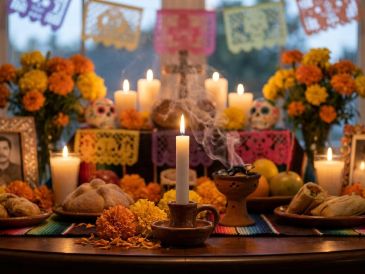 Colocar una vela blanca sin nombre en el altar es un gesto tradicional para dar la bienvenida y recordar a las almas desconocidas. IA/GEMINI