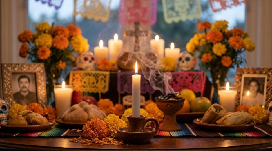 Colocar una vela blanca sin nombre en el altar es un gesto tradicional para dar la bienvenida y recordar a las almas desconocidas. IA/GEMINI