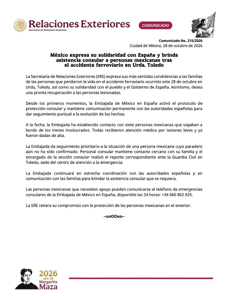 Las autoridades consulares precisaron que los siete ciudadanos mexicanos sufrieron únicamente lesiones leves derivadas de la colisión. ESPECIAL 