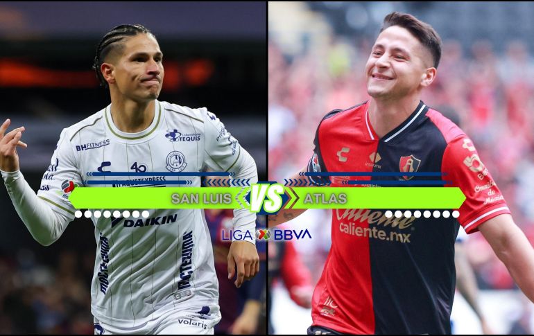 El partido está programado para las 19:00 horas de este viernes en el Estadio Libertad Financiera, donde San Luis y Atlas buscarán sumar unidades para cumplir sus aspiraciones. ESPECIAL / IMAGO7 y CANVA