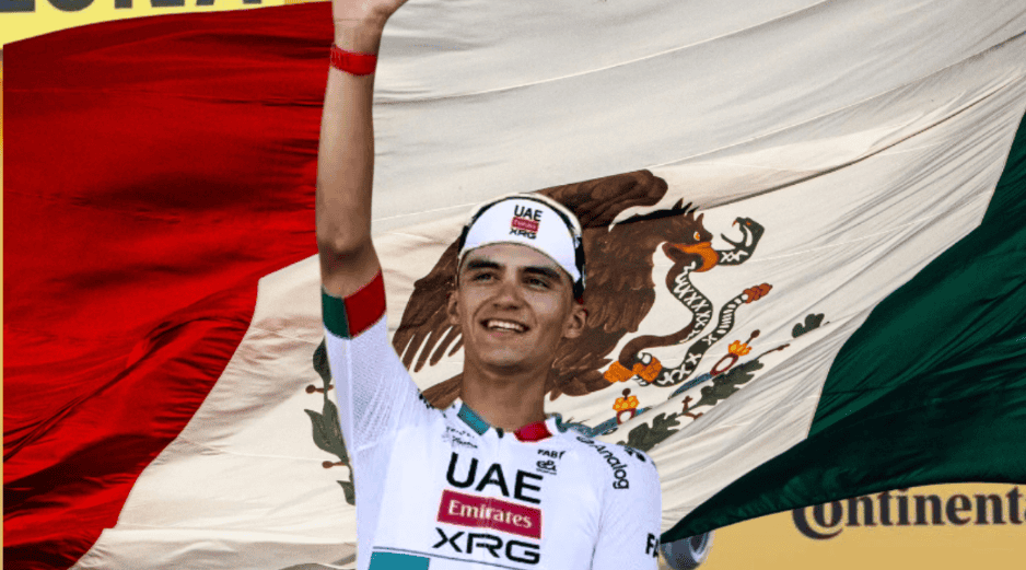 Dentro de esta prestigiosa terna, el mexicano compite contra figuras como el esloveno Tadej Pogacar, actual número uno del mundo, el danés Jonas Vingegaard y el belga Remco Evenepoel. EFE/EPA/Y. Valat ESPECIAL/Canva