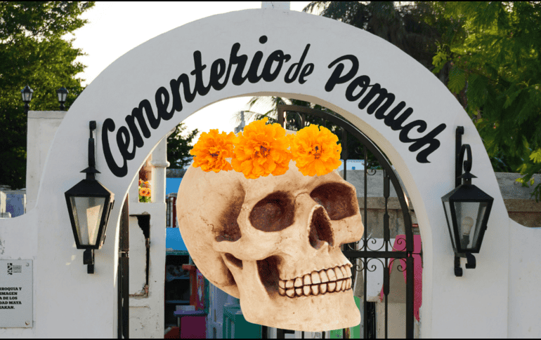 Cada año, durante la víspera del Día de Muertos, los habitantes acuden al cementerio local para realizar el Choo Ba'ak, término maya que se traduce como la limpieza de huesos. ESPECIAL / CANVA