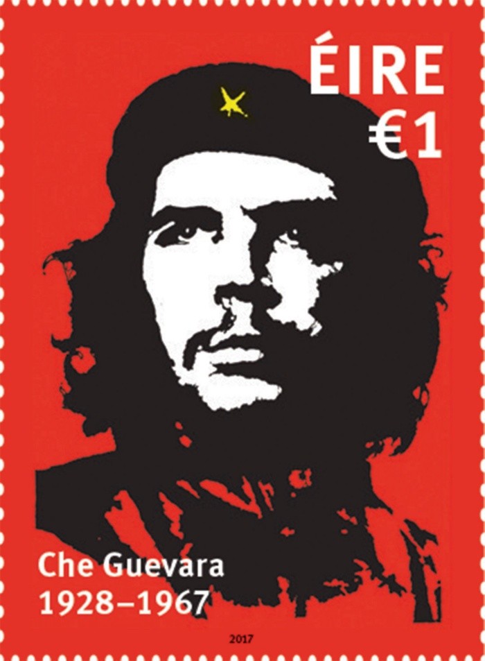 UN SELLO CONMEMORATIVO DEL CHE GUEVARA GENERA POLÉMICA EN IRLANDA - DUB01 DUBLÍN (IRLANDA), 9/10/2017.- Fotografía cedida por el servicio postal irlandés, An Post, que muestra un sello con la imagen de Ernesto Che Guevara emitido en Dublín (Irlanda) hoy, 9 de octubre de 2017. La Oficina de Correos de Irlanda ha emitido un sello con la imagen del revolucionario argentino Ernesto Che Guevara para conmemorar el 50 aniversario de su muerte y recordar sus raíces irlandesas, una decisión que ha causado cierta polémica en este país. EFE/AN POST/SÓLO USO EDITORIAL/PROHIBIDA SU VENTA IRLANDA CHE GUEVARA - FOTOGRAFÍA CEDIDA/SÓLO USO EDITORIAL/PROHIBIDA SU VENTA