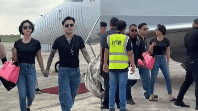 La joven pareja apareció tomada de la mano y sus vestuarios a juego en su llegada a Ecuador.&nbsp;X -TWITTER-