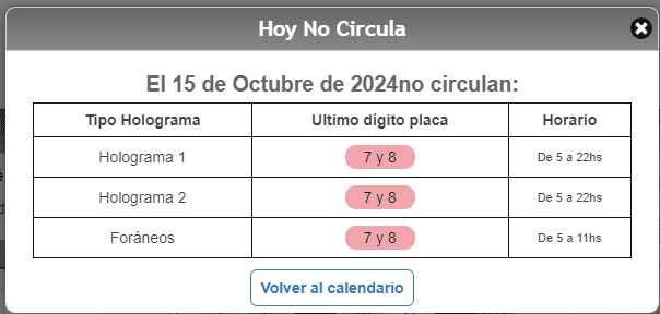  Estos autos son los que deberán descansar mañana. CORTESÍA /Hoy No Circula.&nbsp;