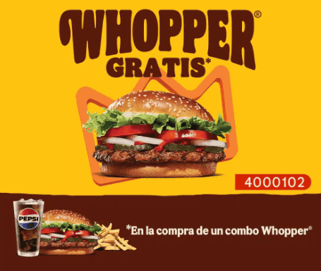 Burger King se une con la celebración, en la compra de un combo Whopper, llévate una Whopper gratis. &nbsp;ESPECIAL/Burger King