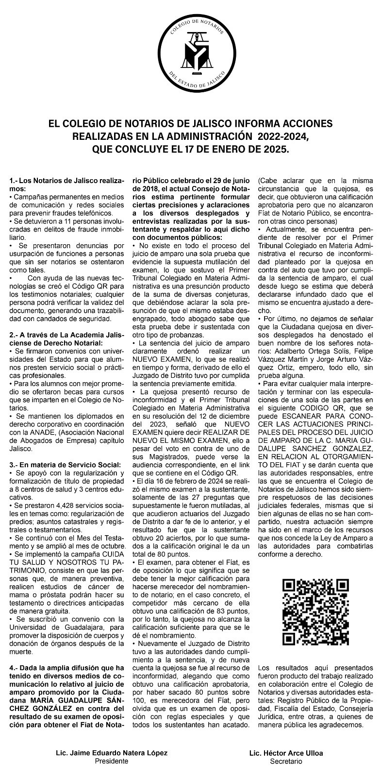 Este comunicado se puede encontrar hoy en la edición impresa de EL INFORMADOR. 