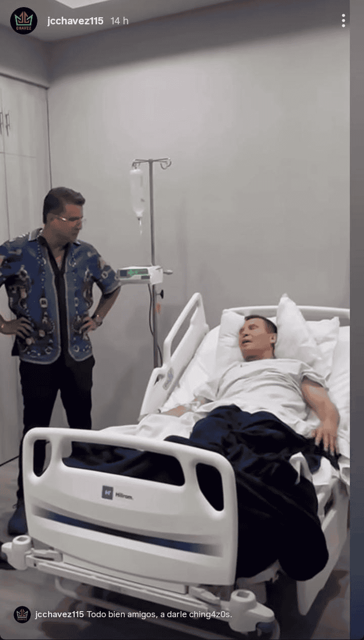   Julio César Chávez en su video más reciente a la espera de su intervención quirúrgica. IG / @jcchavez115