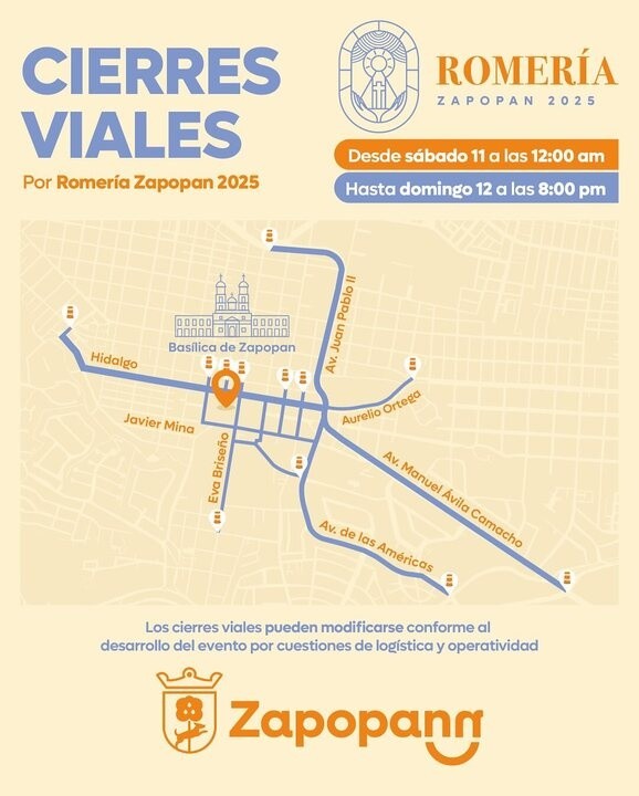 Cierres viales del sábado 11 y domingo 12 de octubre por celebración de la Romería 2025. ESPECIAL  