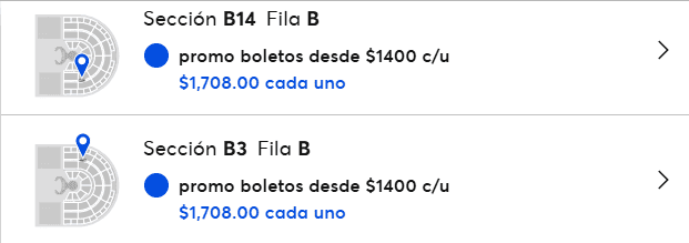  Precio y locaciones en la Arena VFG. ESPECIAL / Ticketmaster 