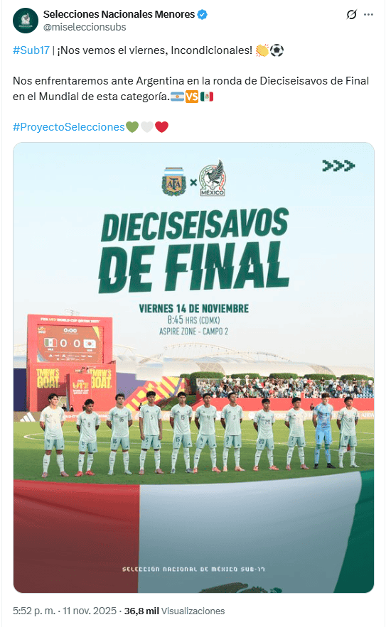 &nbsp;X / @miseleccionsubs