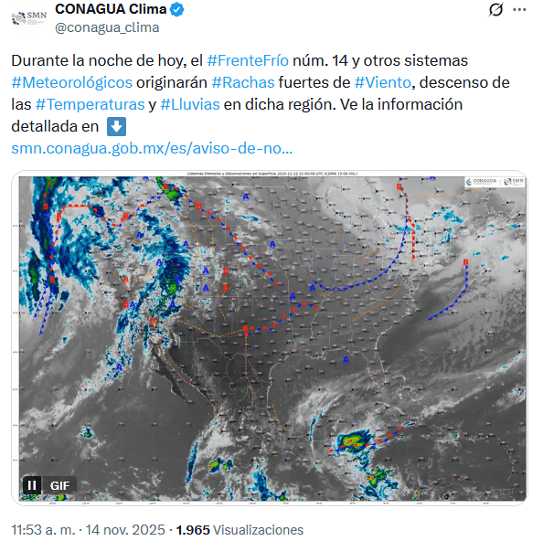 &nbsp;X / @conagua_clima