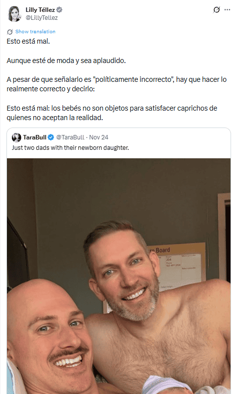 Publicación de la senadora. X / @LillyTellez&nbsp;