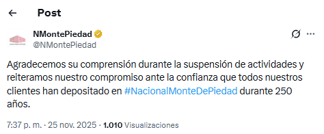 &nbsp;X / @NMontePiedad