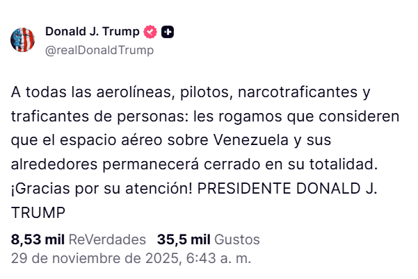 Truth Social / @realDonaldTrump&nbsp;