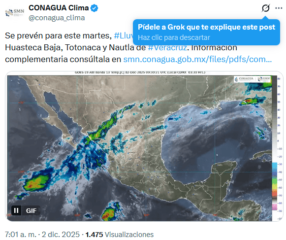 X / @conagua_clima 