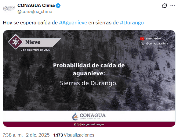  X / @conagua_clima