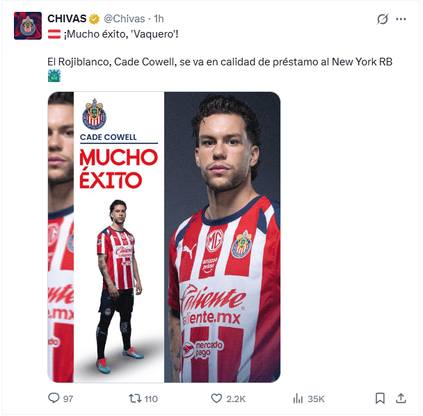 Publicación oficial del Rebaño Sagrado. X / @Chivas&nbsp;