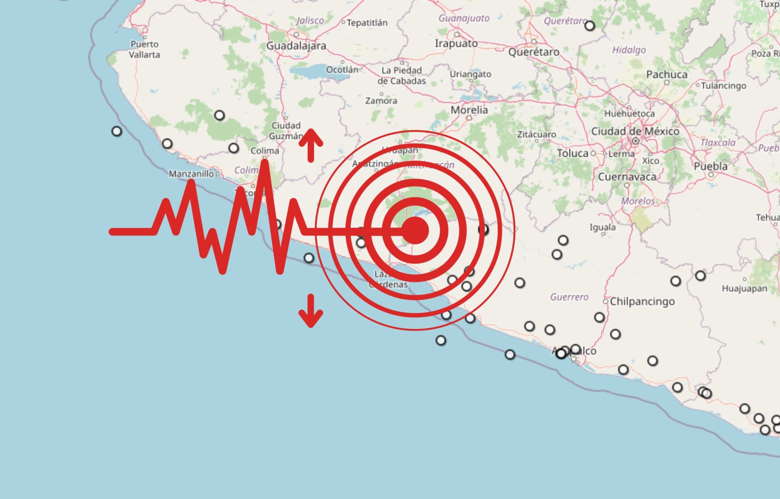  Sismo en Michoacán. ESPECIAL / SSN