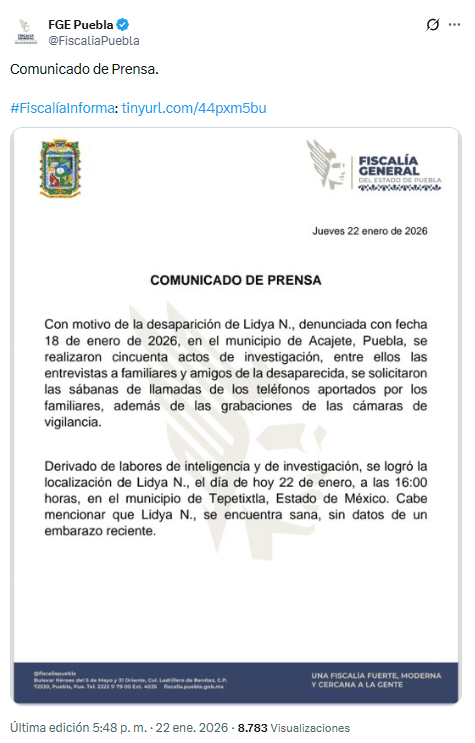 X / @FiscaliaPuebla&nbsp;