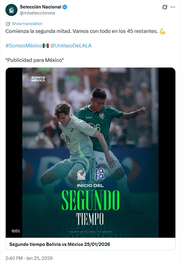 &nbsp;X / @miseleccionmx