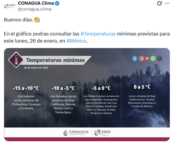 X / @conagua_clima&nbsp;