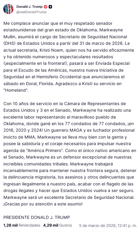 Truth Social / @realDonaldTrump