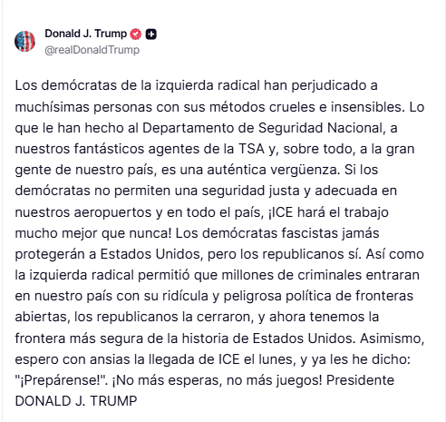 Truth Social / @realDonaldTrump&nbsp;