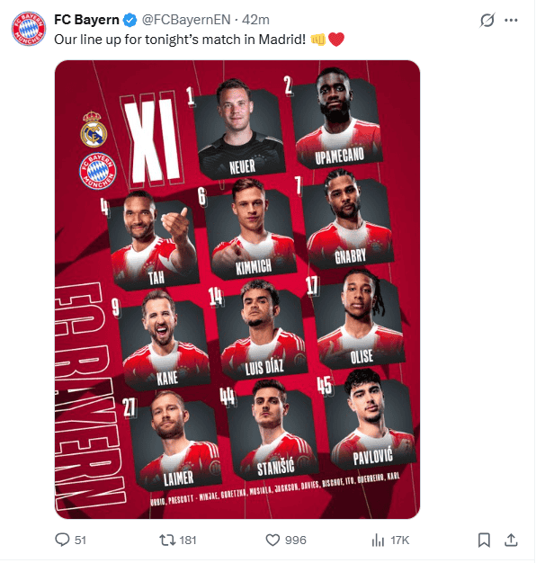 &nbsp;X / @FCBayernEN