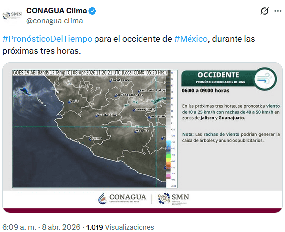X / @conagua_clima&nbsp;
