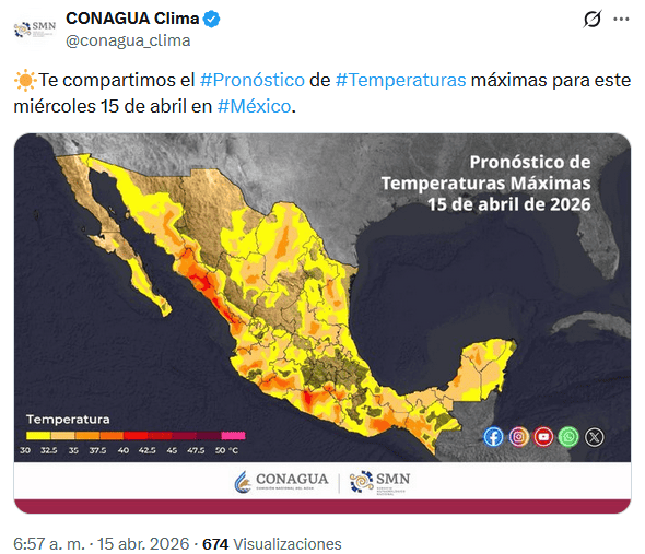 &nbsp;X /@conagua_clima